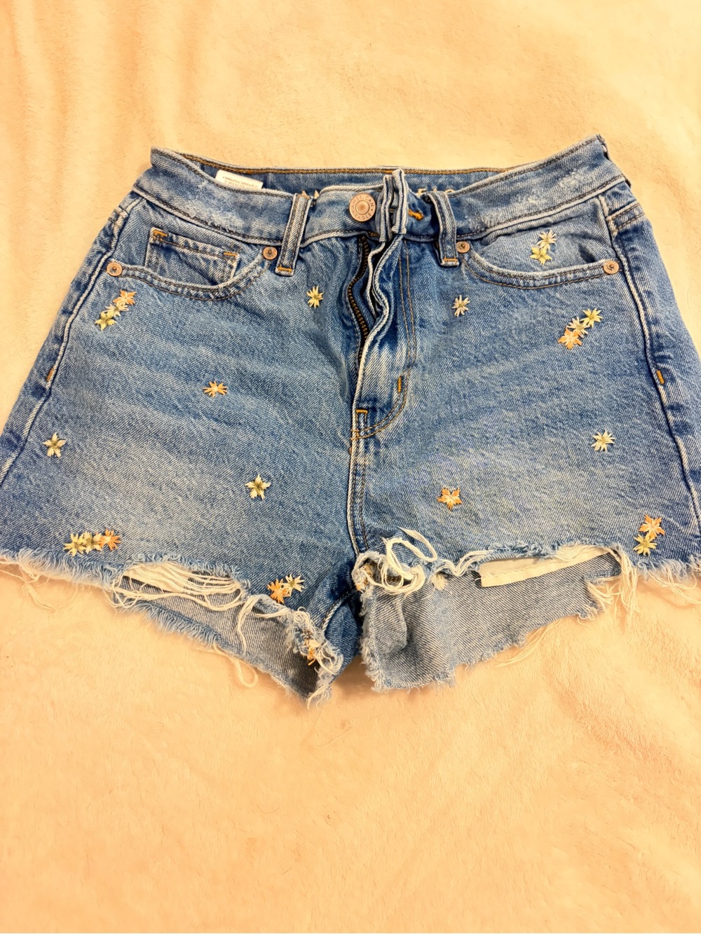 American Eagle Embroidered Jean Shorts 🫐💐
